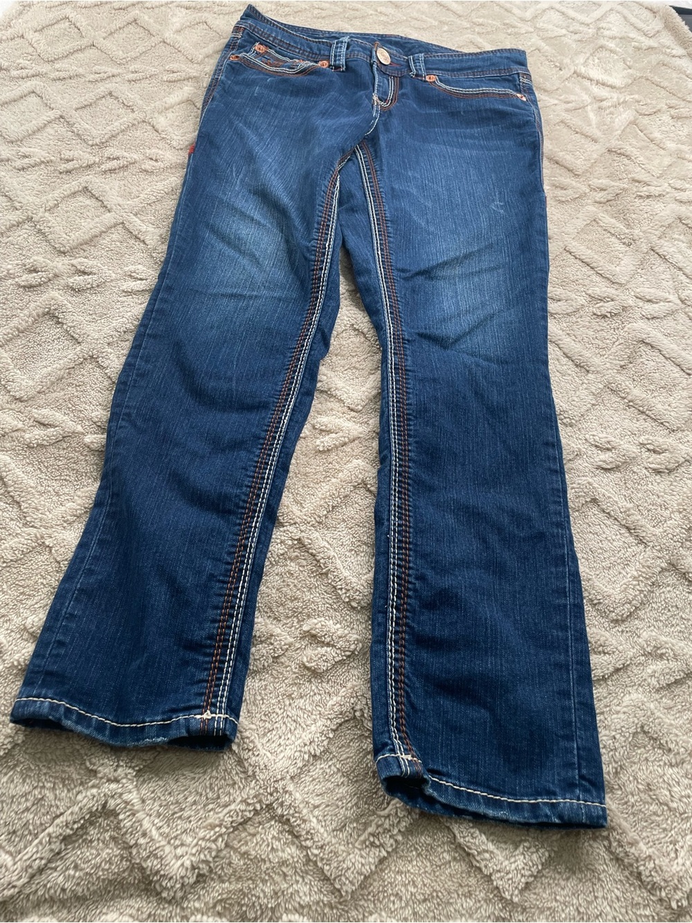 Seven7   Bootcut Blue  Jeans with Contrast Stitching Size 6